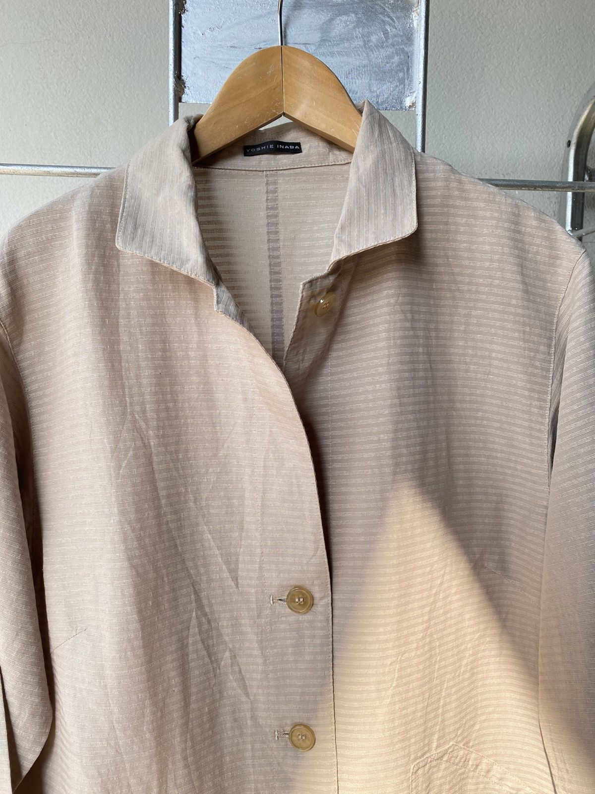 yoshie inaba YOSHIE INABA Brown Striped Button-Up Shirt Size L / US 10 / IT 46 - 9 Thumbnail