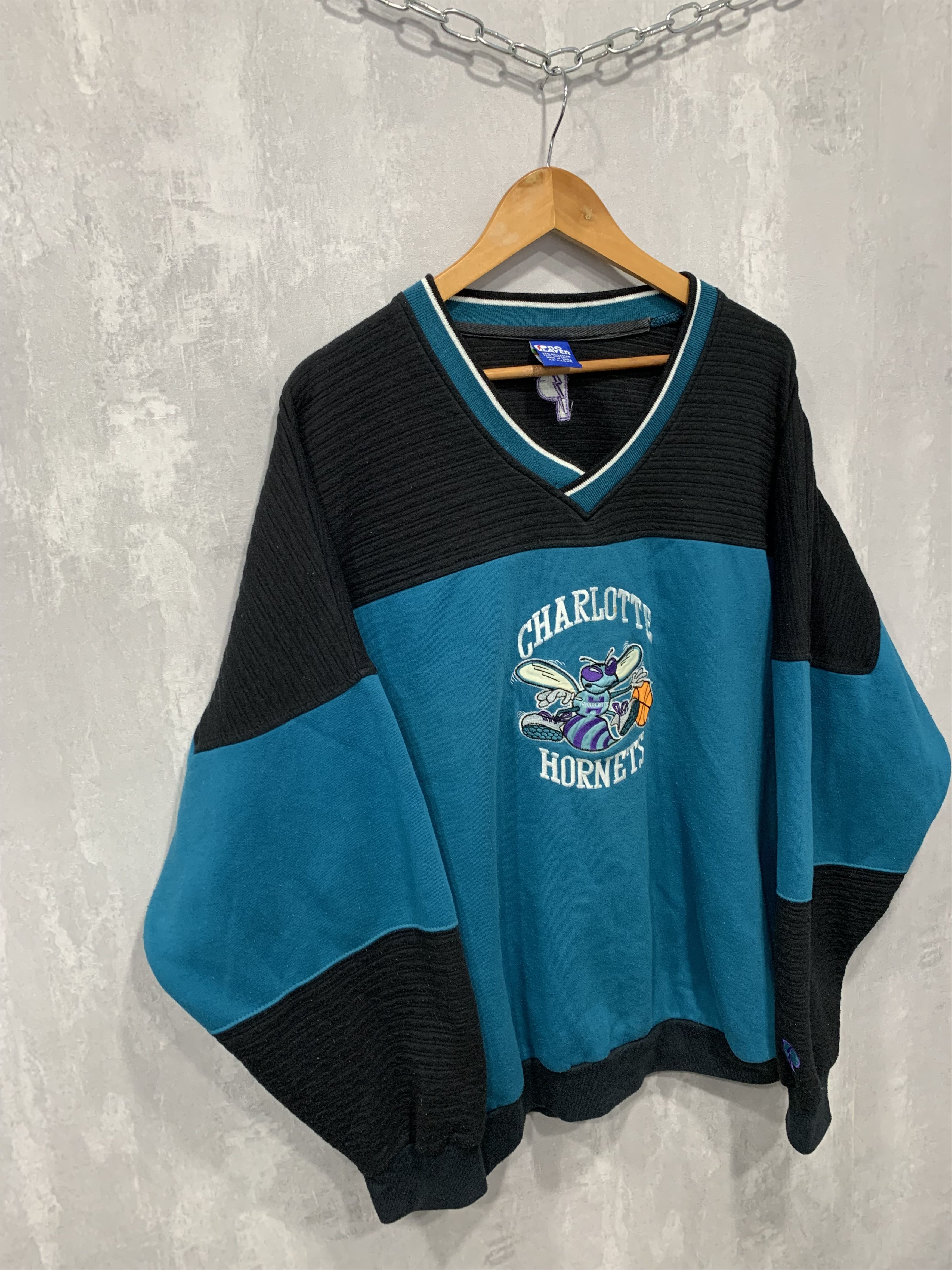 NBA × Vintage Vintage Charlotte Hornets Sweatshirt NBA Pro Player 90s Y2K Size US XL / EU 56 / 4 - 3 Thumbnail