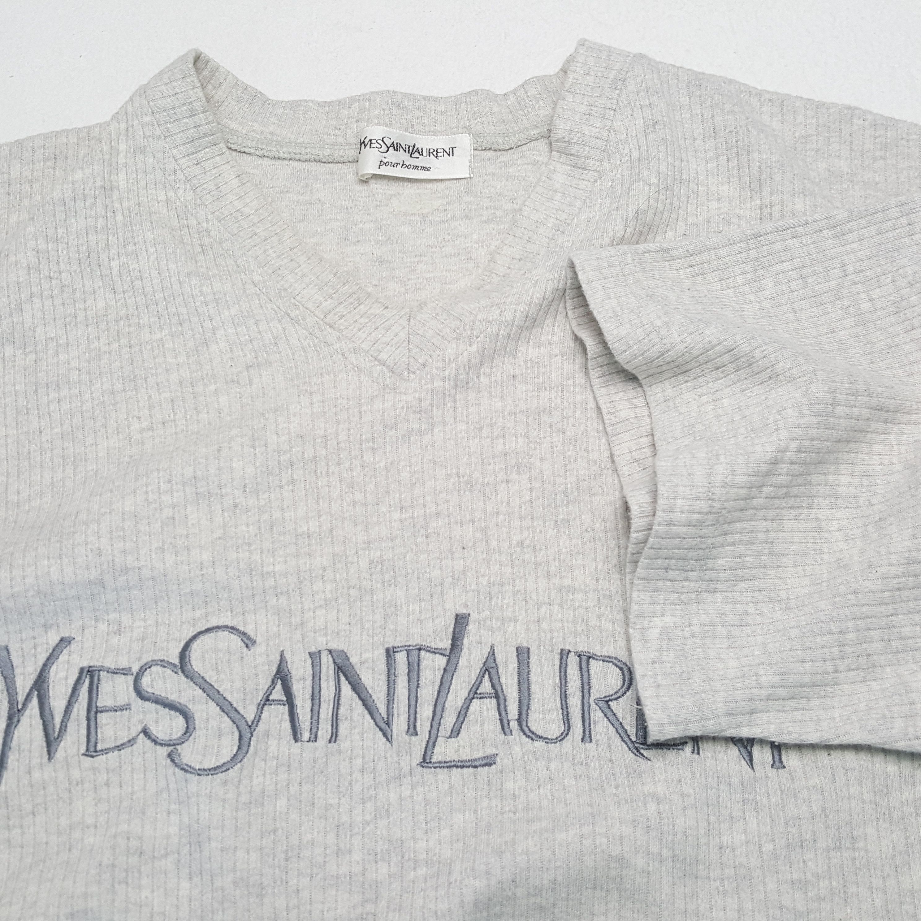 Vintage × Yves Saint Laurent YVES SAINT LAURENT Tshirt Center Spellout Design Size US L / EU 52-54 / 3 - 6 Thumbnail