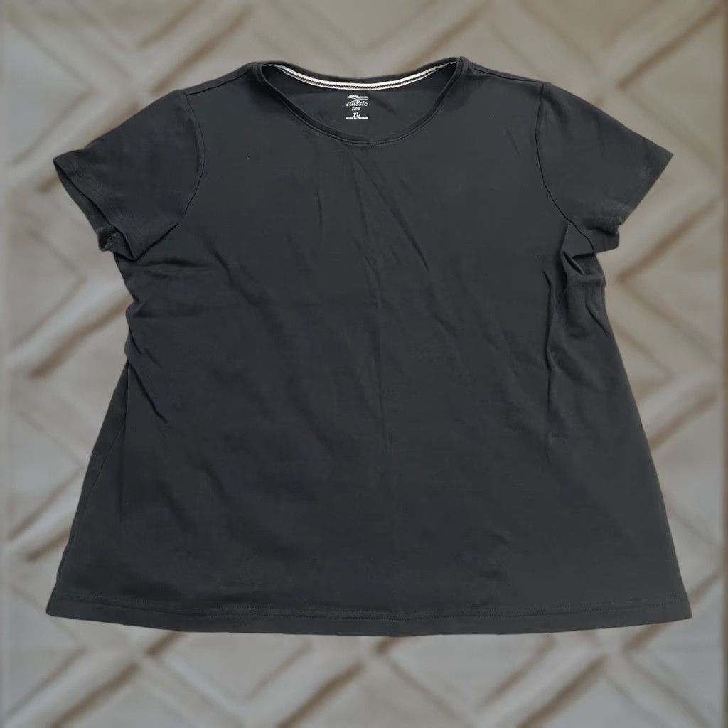 Croft & Barrow Croft & Barrow The Classic Tee Womens PL Black Cotton T-Shirt Size L / US 10 / IT 46 - 1 Thumbnail