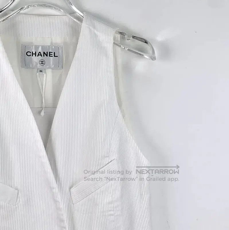 Chanel Chanel White Cotton Sleeveless Dress XS . Size XS / US 0-2 / IT 36-38 - 3 Thumbnail