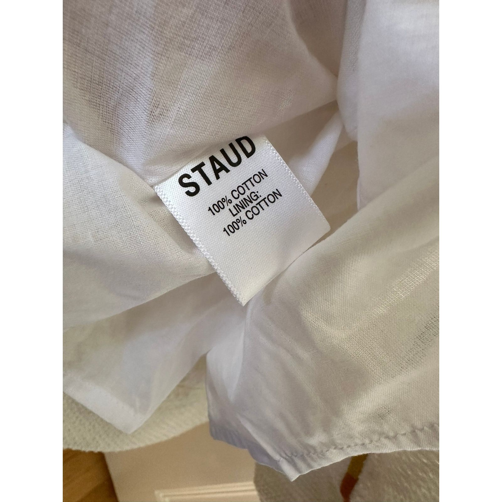 Staud Authentic Staud white mini wells embroidered dress Size S / US 4 / IT 40 - 4 Thumbnail