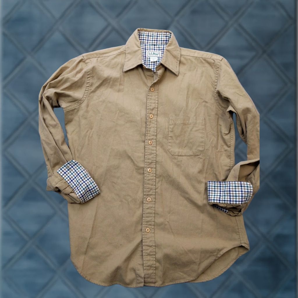 Vintage VINTAGE L.L.Bean Shirt Mens Medium Brown Twill Button Up Plaid Lined Made In USA Size US M / EU 48-50 / 2 - 1 Thumbnail