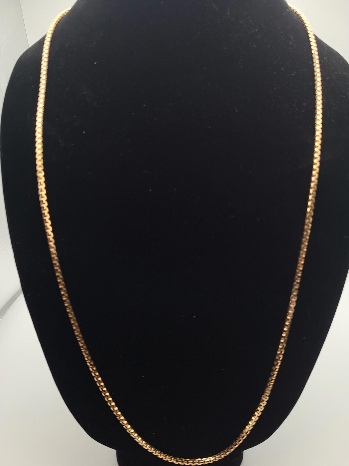 Cutler and Gross Signed Grosse 73 Germany Gold Tone 32" Box Chain Necklace Size ONE SIZE - 1 Thumbnail