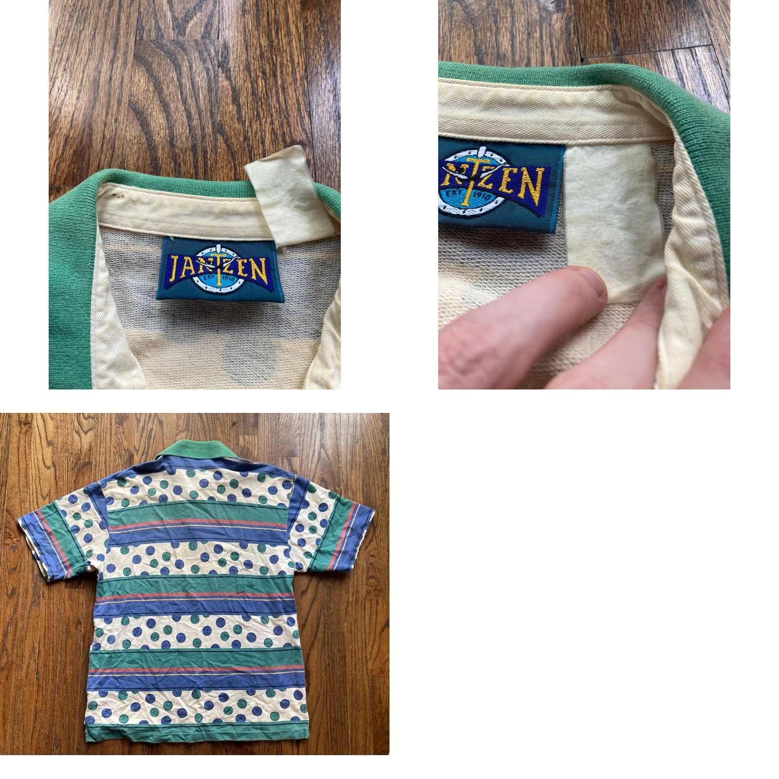 Jantzen VINTAGE Jantzen Polo Shirt Mens Large All Over Print AOP Passport Stamps Retro Size US L / EU 52-54 / 3 - 8 Thumbnail