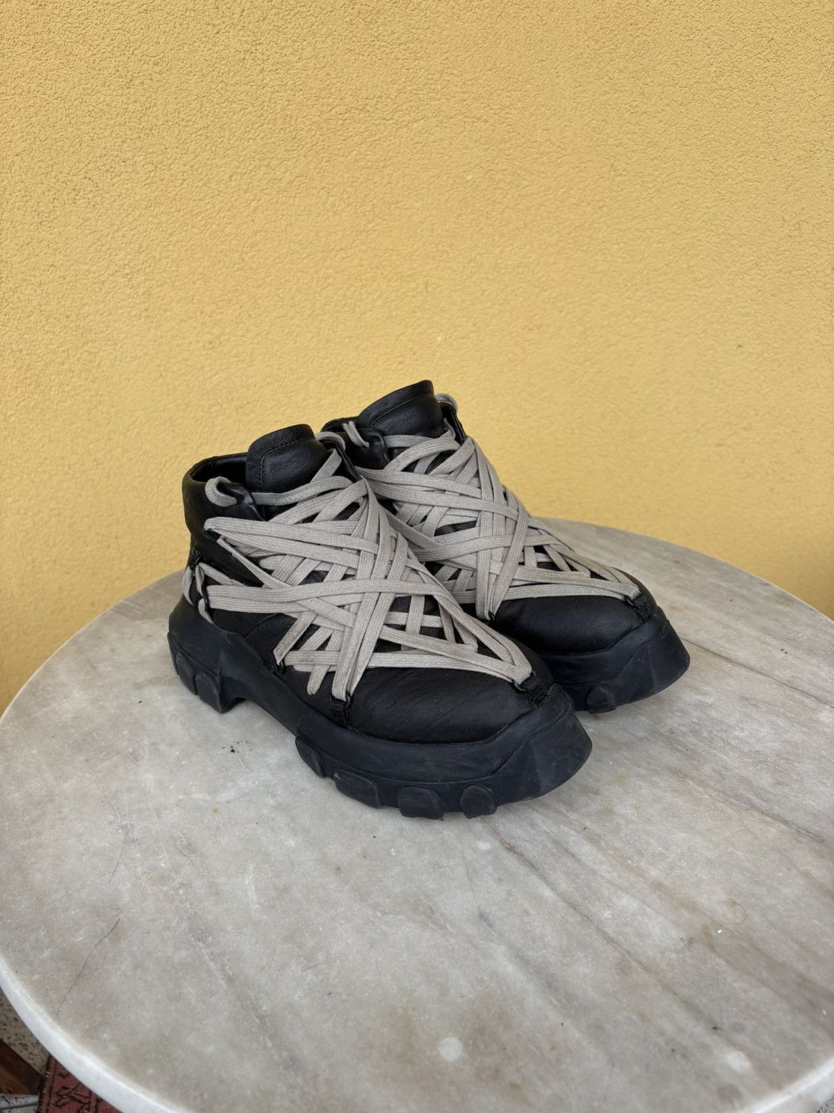 Rick Owens Rick Owen's Megalace Bozo Tractor Boot | Grailed
