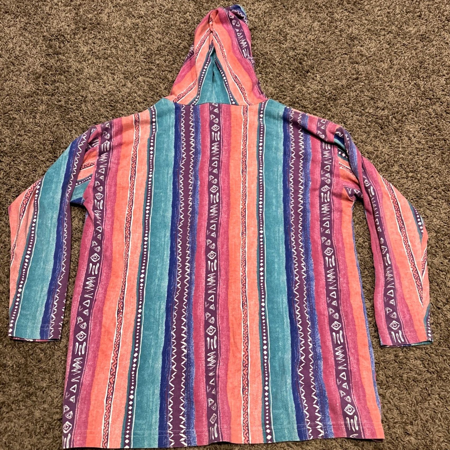 Vintage Vntg Aztec Southwestern Tribal Hooded Shirt L USA Womens Size L / US 10 / IT 46 - 3 Thumbnail