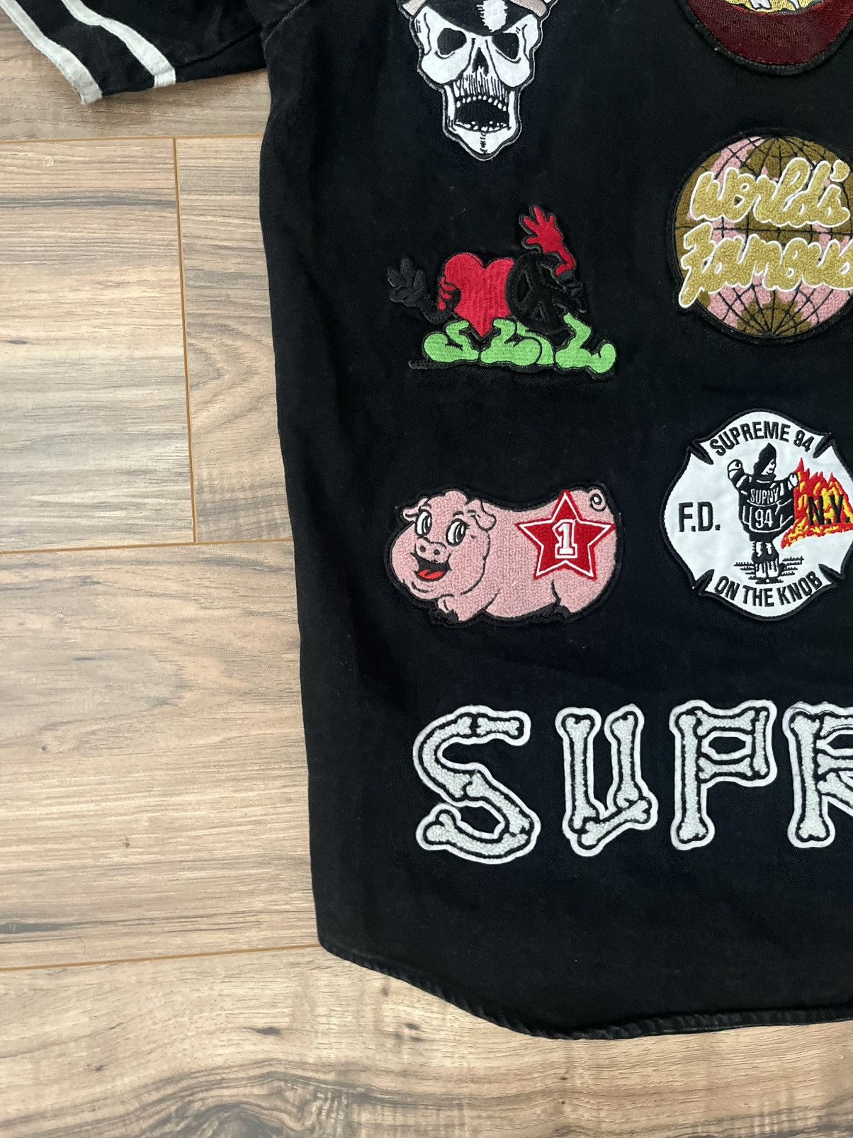 Supreme Supreme Patches Denim Baseball Jersey Size US L / EU 52-54 / 3 - 6 Thumbnail