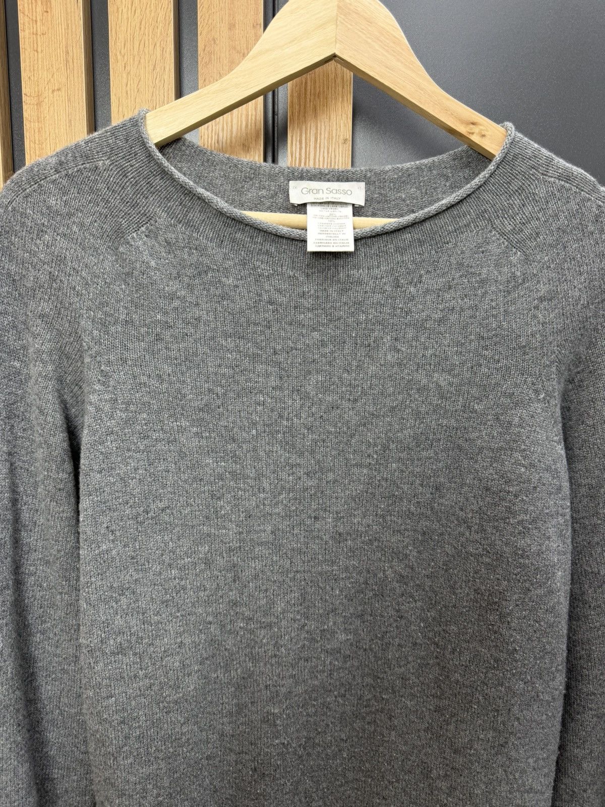 Gran Sasso Gran Sasso Womens Wool Knit Sweater Grey Size 48 Size XL / US 12-14 / IT 48-50 - 2 Thumbnail