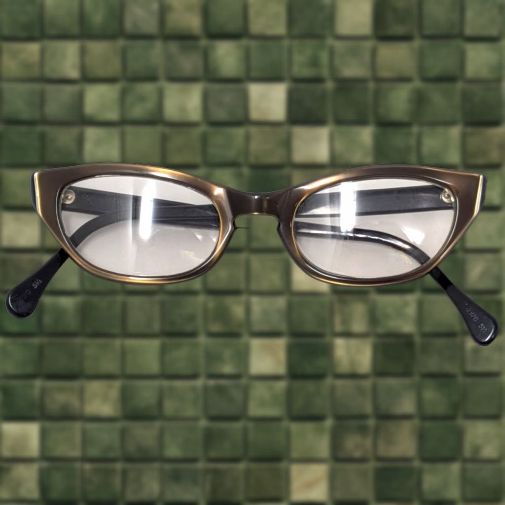 MCM VINTAGE ZWC Cat Eye Eyeglasses 5 1/2 Brown Black Plastic Glasses with Case Womens 1950s MCM Size ONE SIZE - 1 Thumbnail