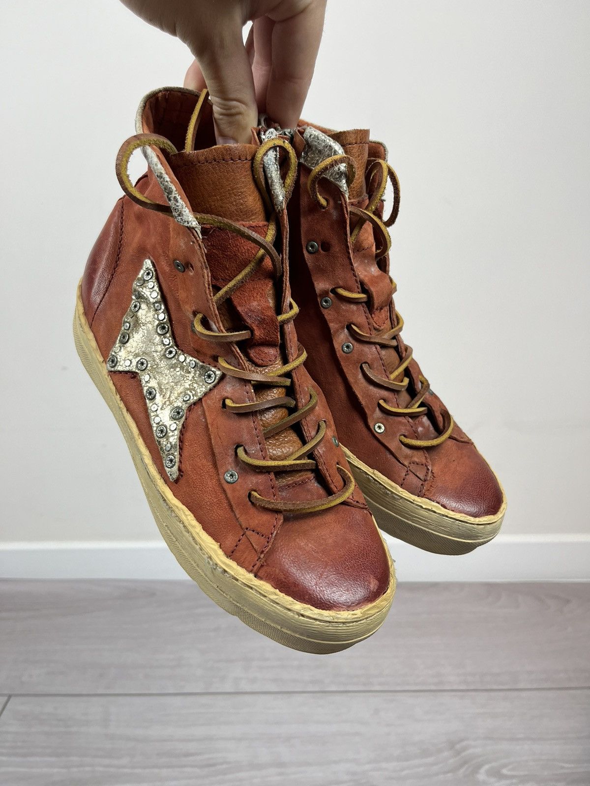 A.S.98 Airsteps A.S. 98 Avante Garde Leather Hi Top Sneakers Boots Size US 7 / IT 37 - 7 Thumbnail
