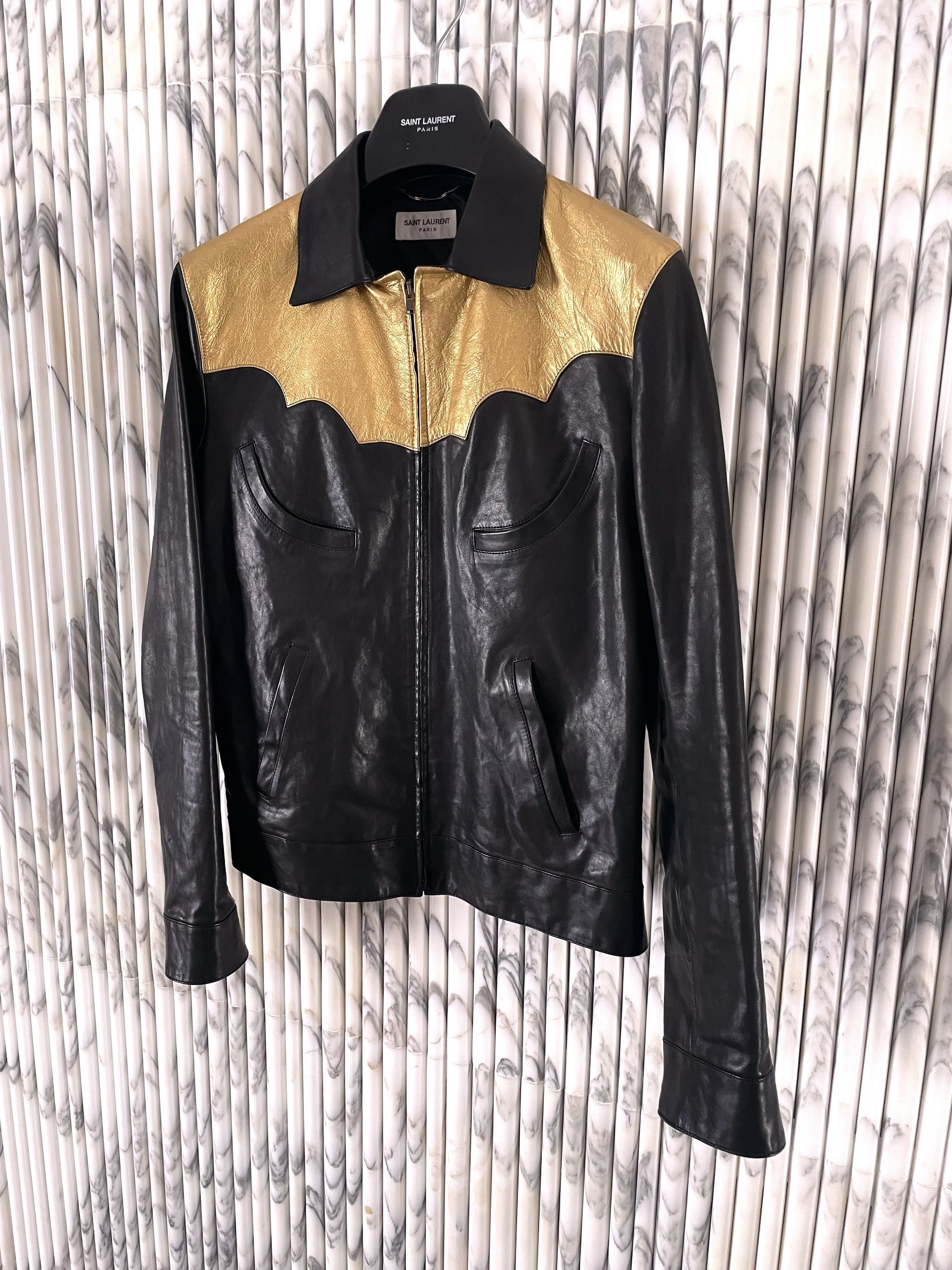 Hedi Slimane × Saint Laurent Paris GRAIL SS15 PSYCH ROCK CIRCUS WESTERN OILED CALFSKIN JACKET Size US M / EU 48-50 / 2 - 3 Thumbnail