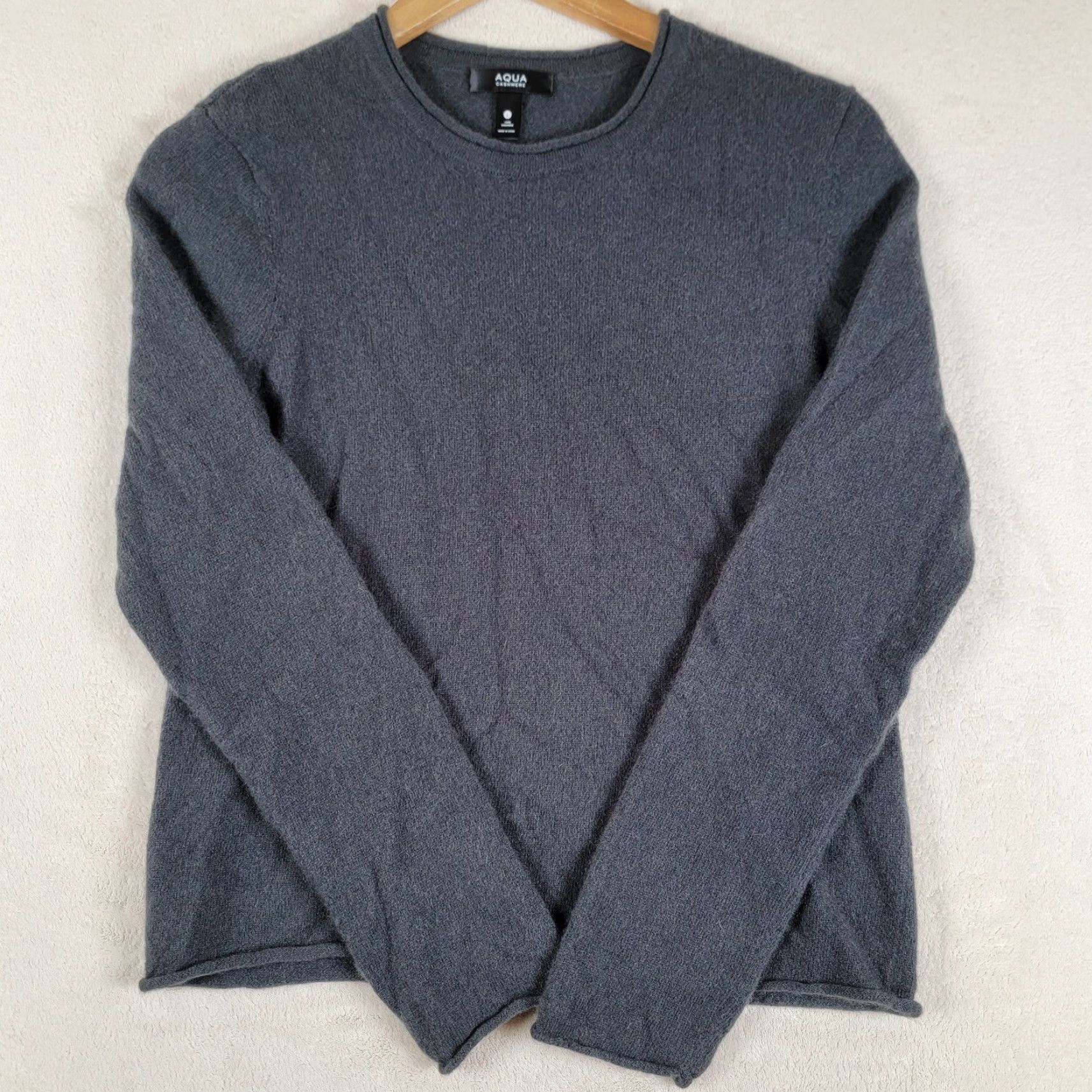 AQUA VINTAGE Aqua Cashmere High Low Cashmere Sweater Peacoat Gray Large Size L / US 10 / IT 46 - 2 Thumbnail