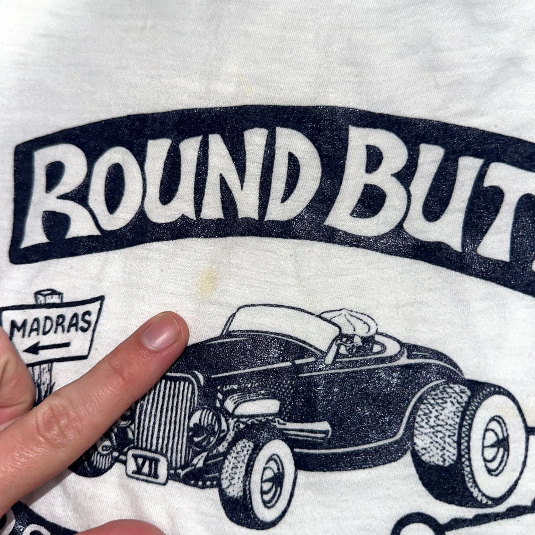 Vintage VINTAGE 1970s Oregon T-Shirt Men M White Rockabilly Ringer Cars Hot Rod 70s Retro Size US M / EU 48-50 / 2 - 3 Thumbnail