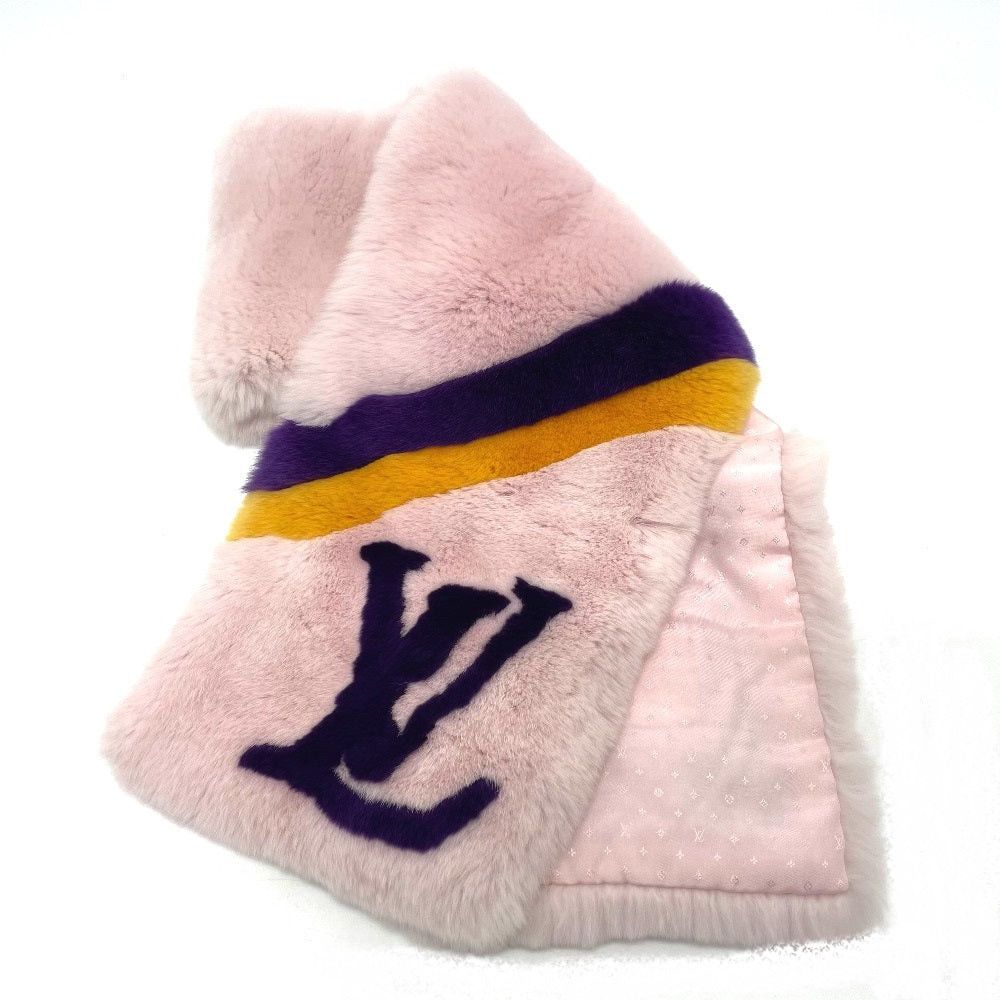 Louis Vuitton Louis Vuitton M70272 Lv Logo Shallp Tippet Fur Scarf Silk Women Pink Size ONE SIZE - 1 Thumbnail