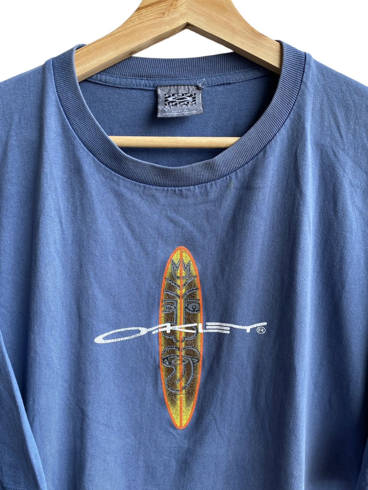 image of Oakley Surfboard Logo Tee in Blue, Men's (Size 2XL)