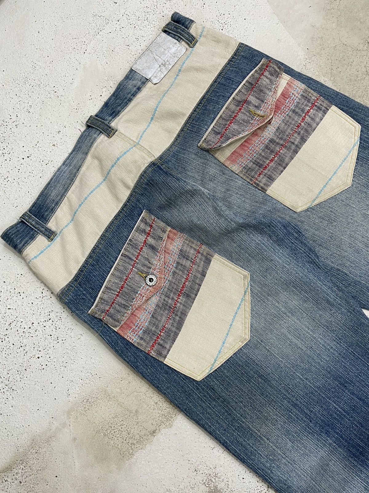 Kapital Vintage Japan 90S Saf And Fool Distressed Patchwork Denim Size US 34 / EU 50 - 11 Thumbnail