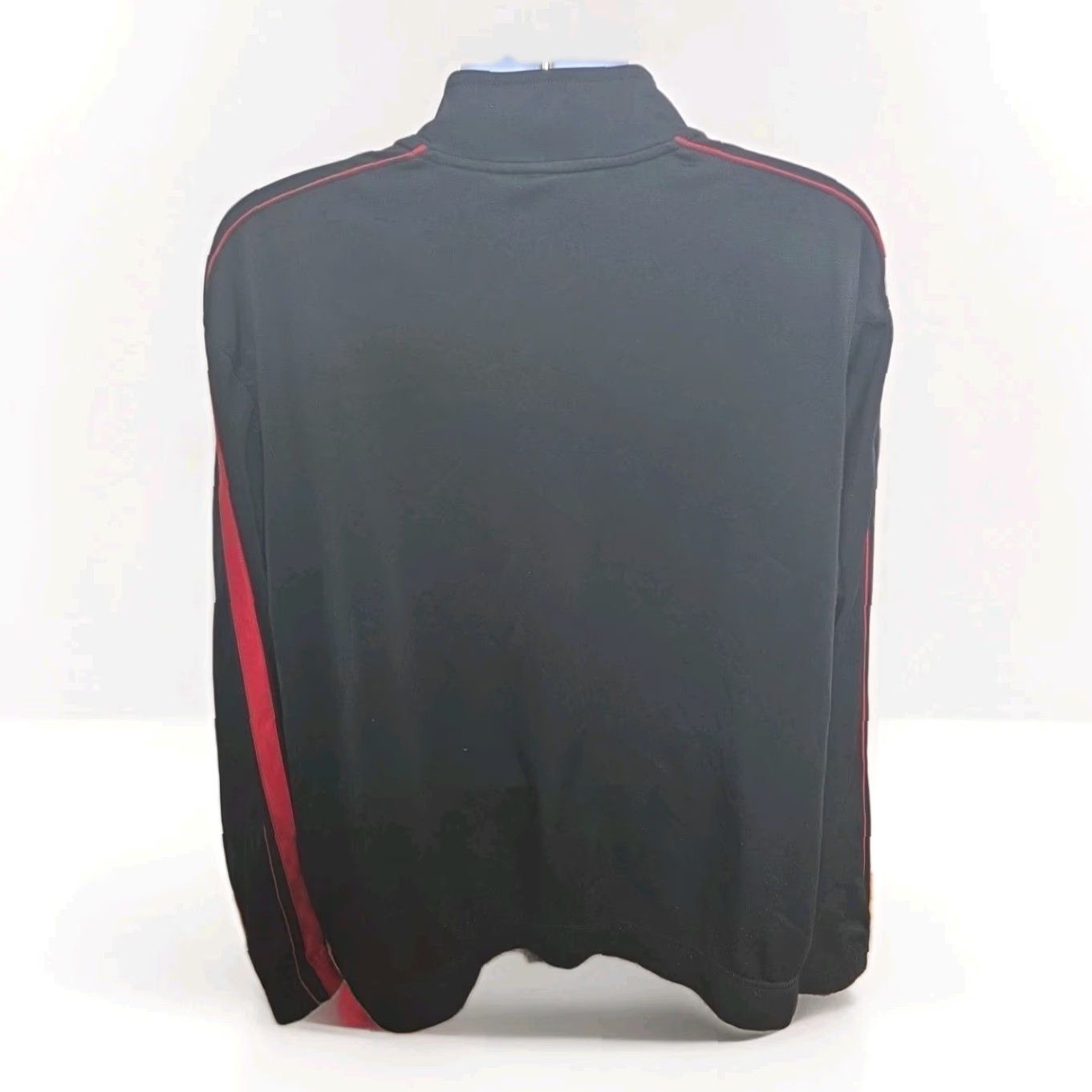 Nike VINTAGE Nike Track Jacket Full Zip Sweatshirt Mock Neck Black Red Striped Mens XL Size US XL / EU 56 / 4 - 2 Thumbnail