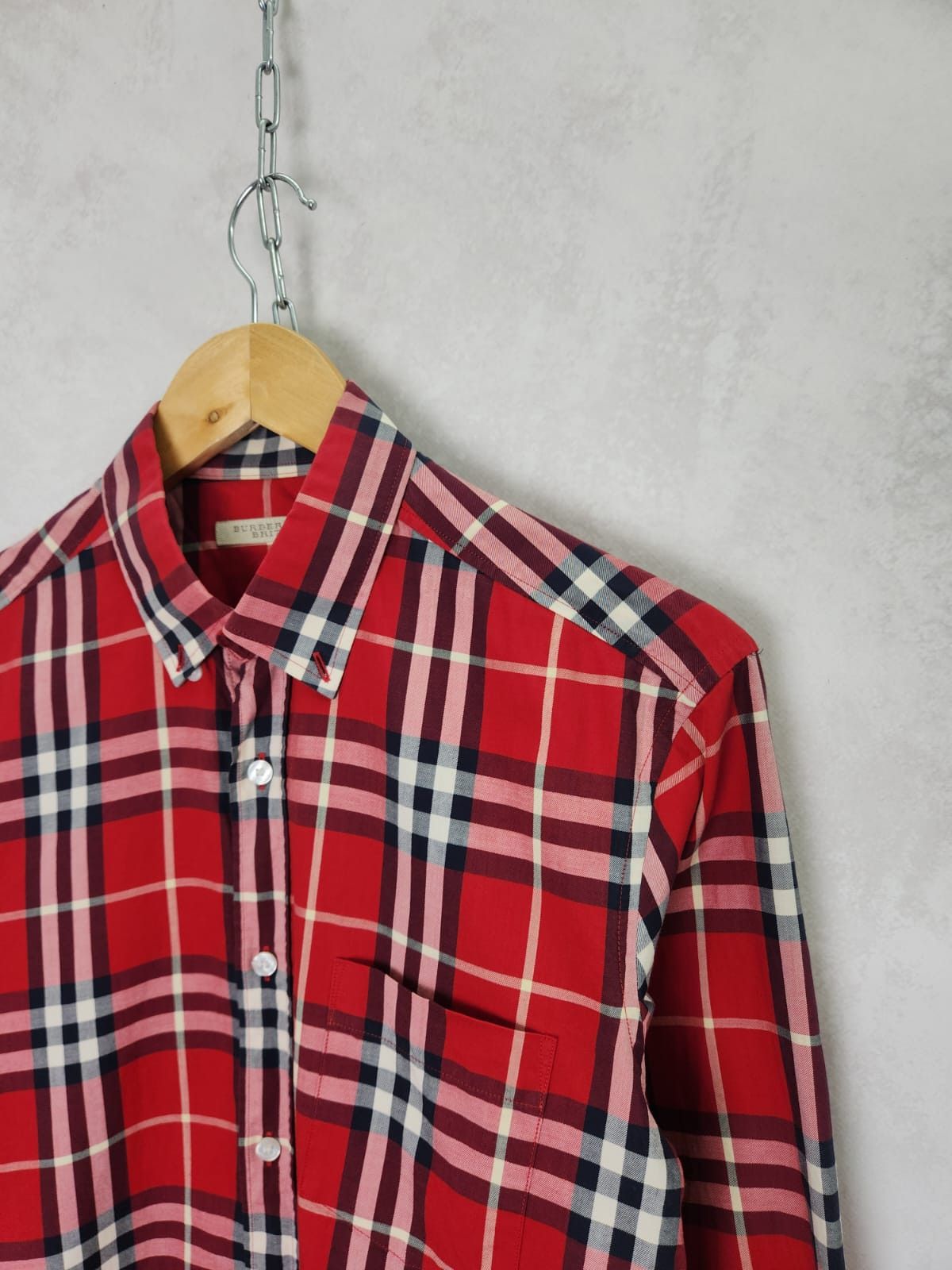 Burberry Burberry Checkered Red Shirt Size US M / EU 48-50 / 2 - 6 Thumbnail