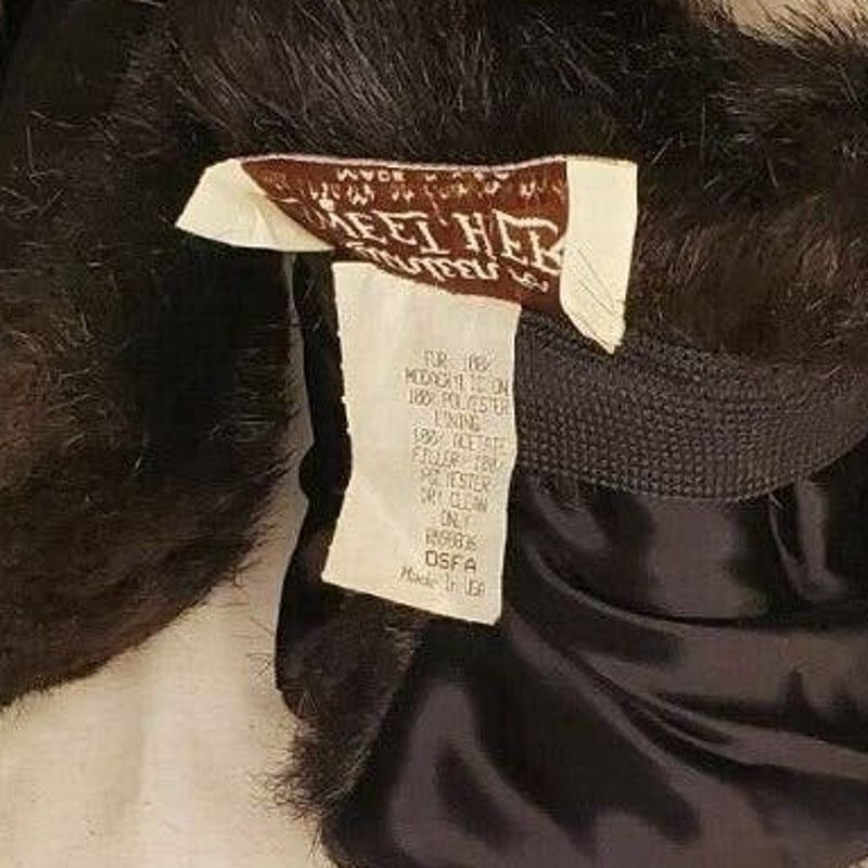 Vintage Black Faux Fur Wrist Cuffs by Kathleen for Sweet Herb OSFA Size ONE SIZE - 4 Thumbnail