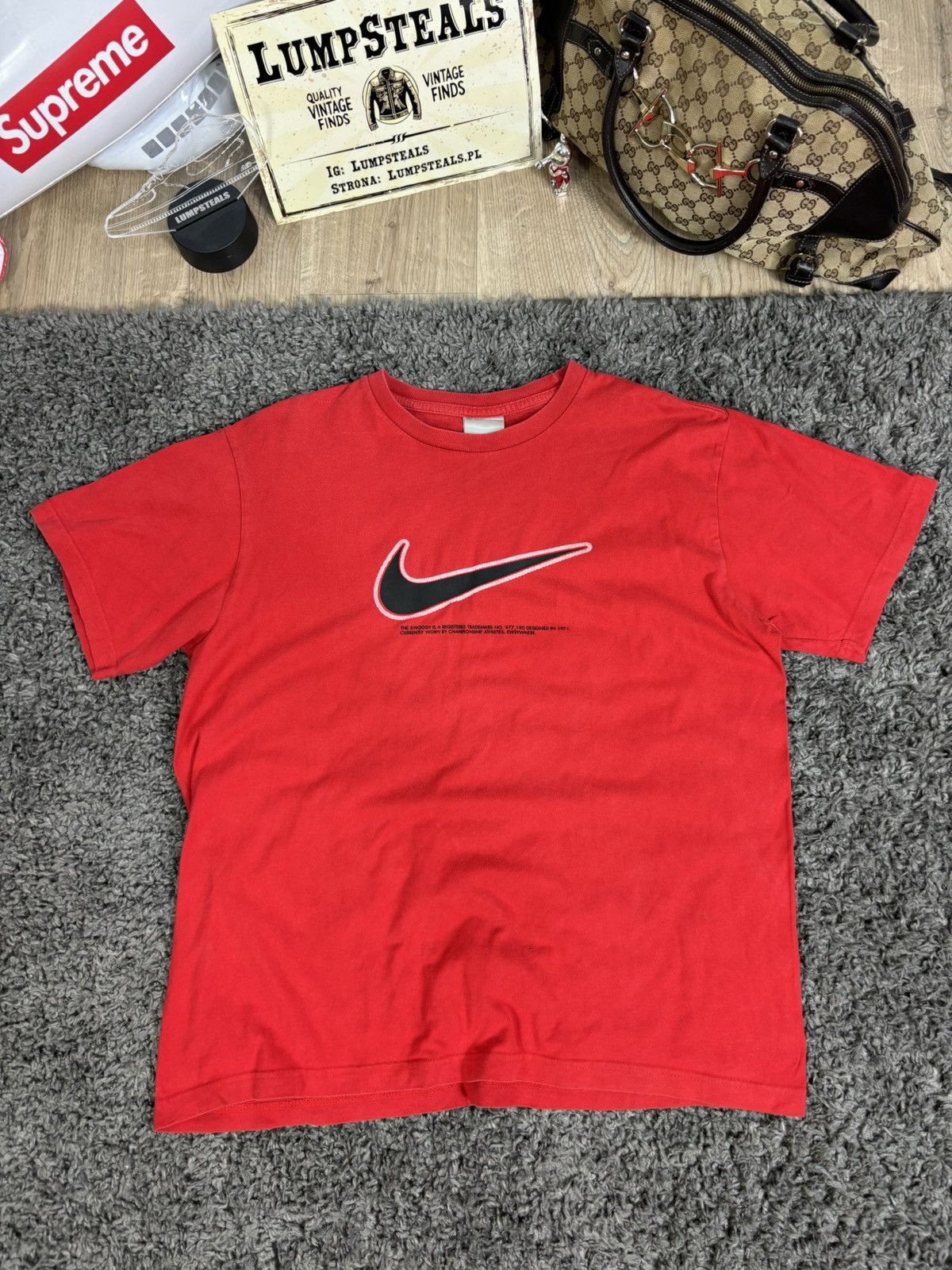 Nike × Vintage 2000s Vintage Swag Spell Out Big Logo Swoosh T-Shirt Nike Size US L / EU 52-54 / 3 - 2 Thumbnail