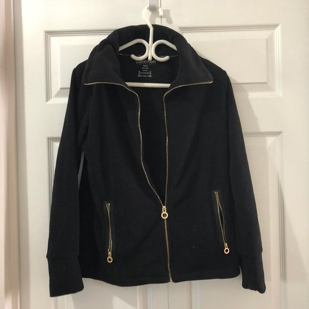 Calvin Klein Black fleece jacket by Calvin Klein medium Size M / US 6-8 / IT 42-44 - 4 Thumbnail