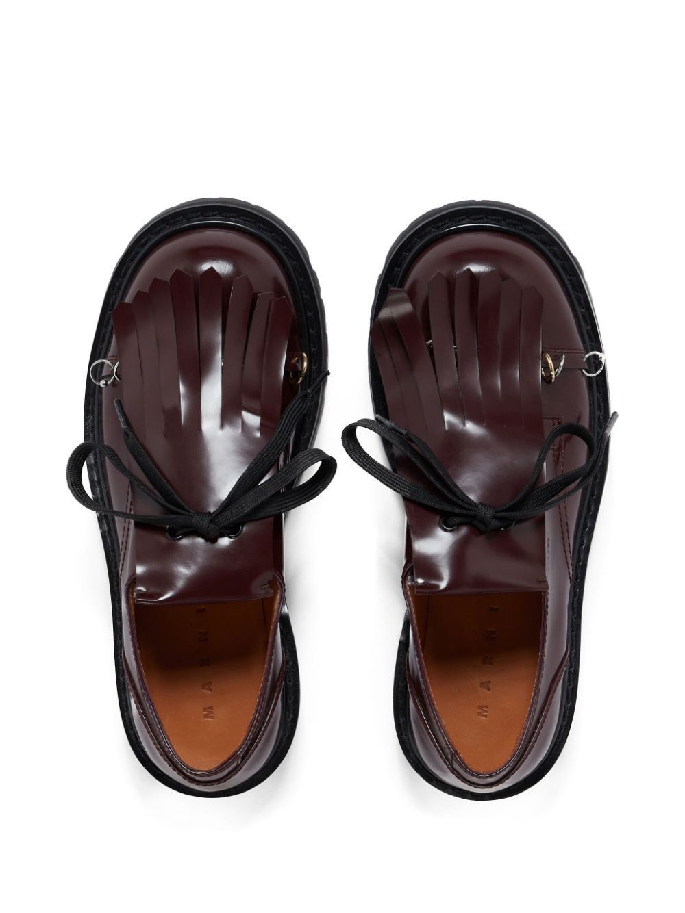 Marni o1f1d3z0525 Tassel-Detail Lace-Up Shoes in Bordeaux Size US 7 / IT 37 - 4 Thumbnail