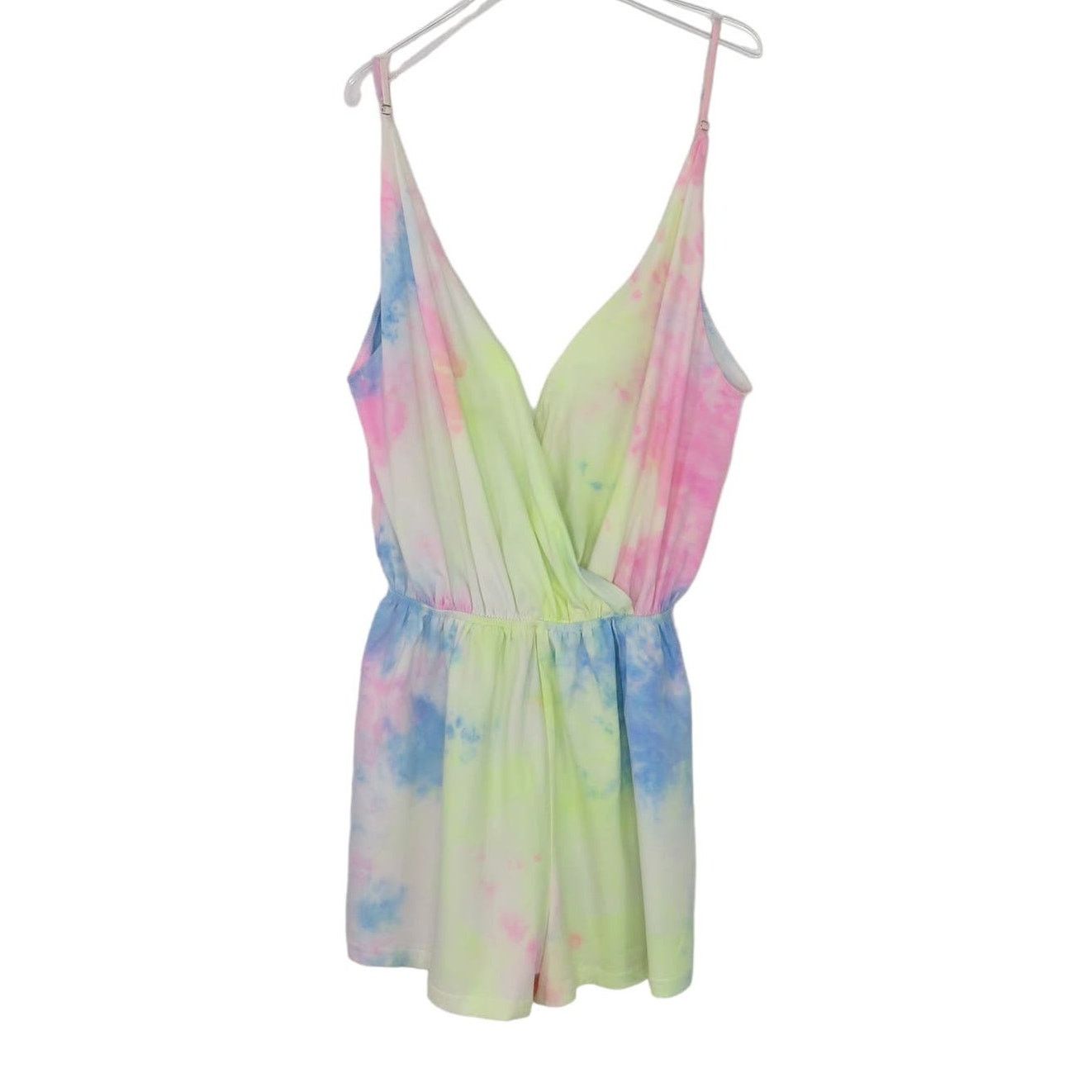 Other TOBI Chill With Me Pink Tie Dye Romper Medium Pastel Rainbow Size 30" / US 8 / IT 44 - 3 Thumbnail