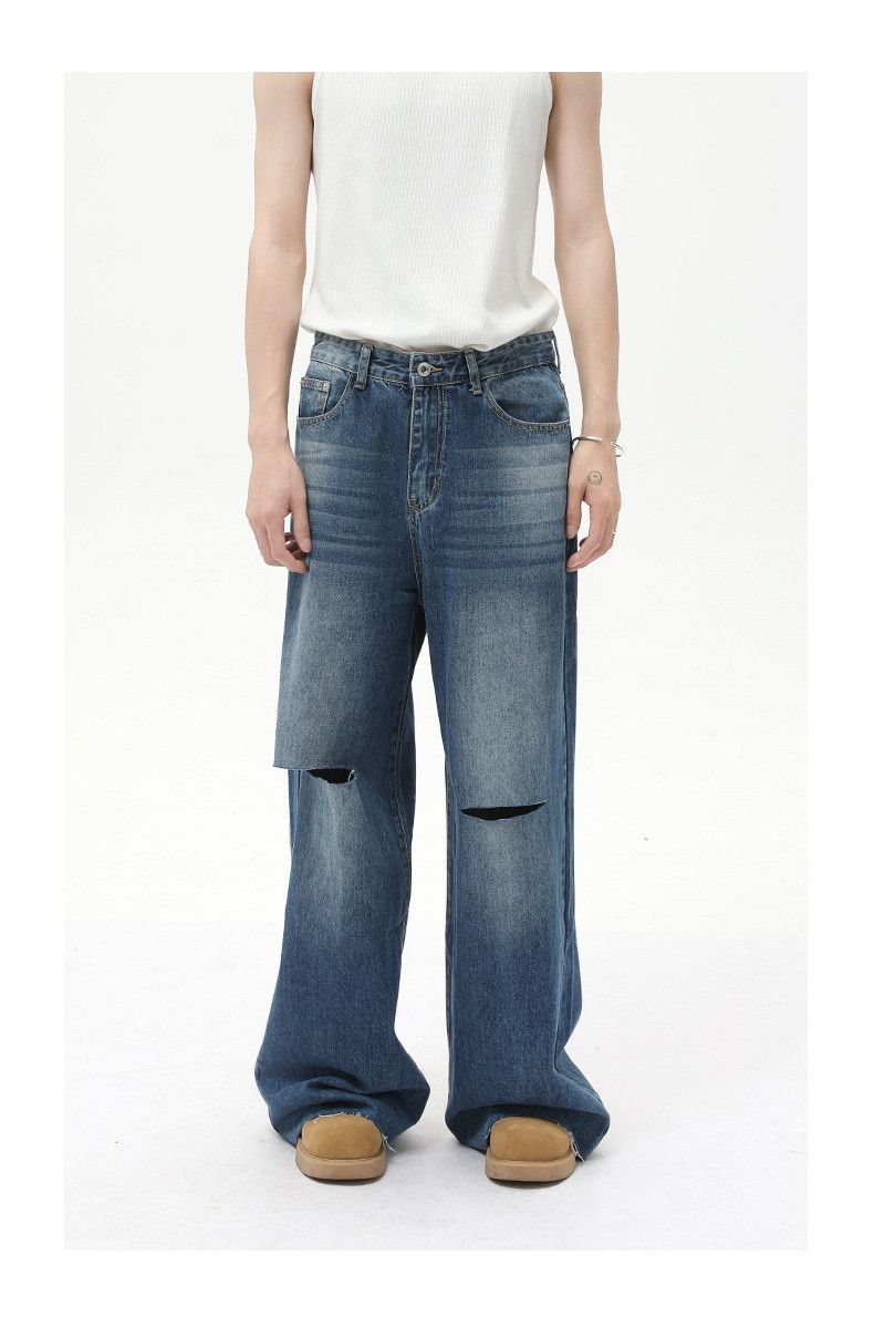 Japanese Brand × Jean American oversize washed ripped distressed street jeans Size US 32 / EU 48 - 1 Thumbnail