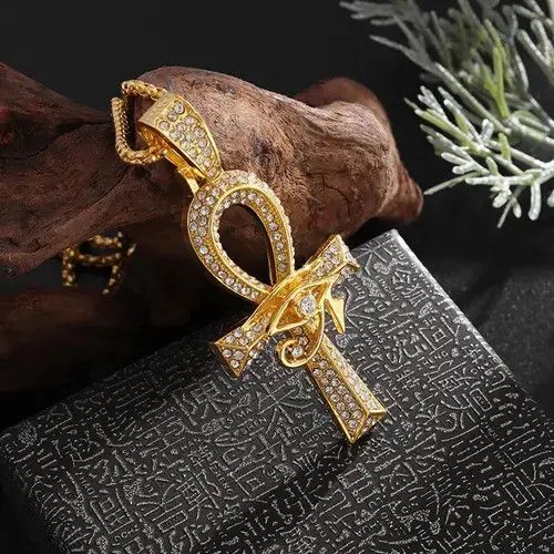 Jewelry Iced Out Egyptian Eye Necklace Size ONE SIZE - 2 Thumbnail
