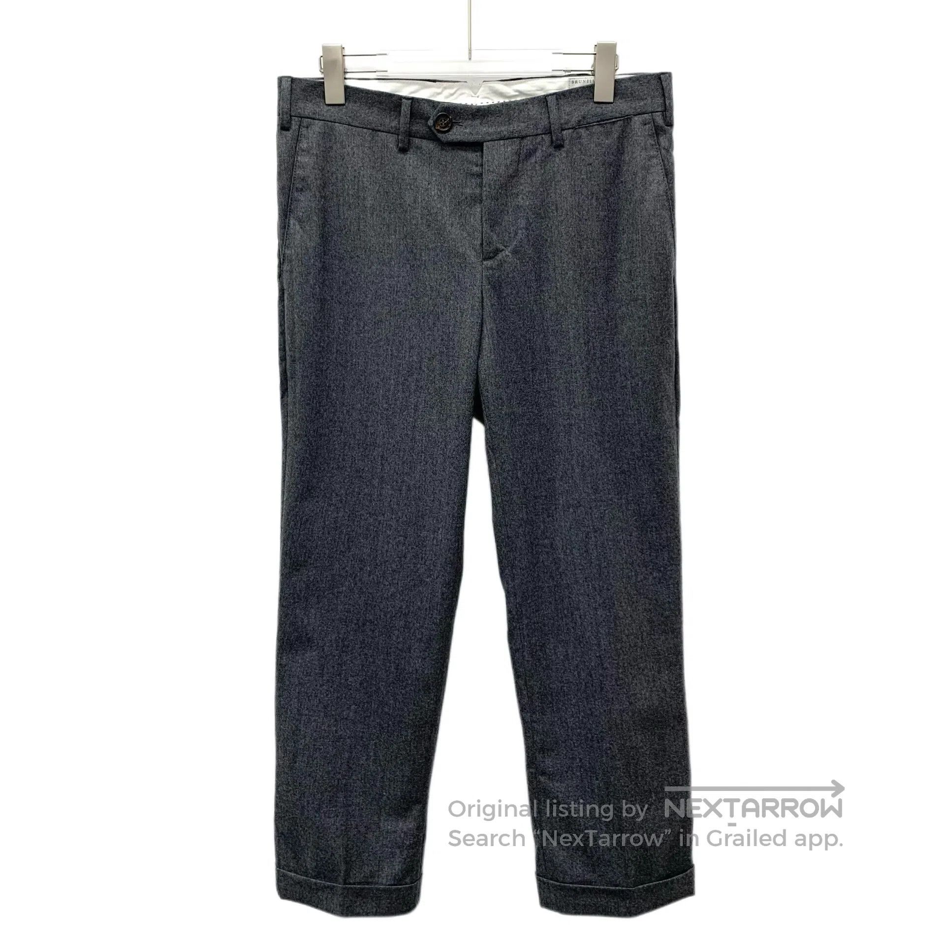 Brunello Cucinelli Brunello Cucinelli Charcoal Grey Wool Casual Trousers| Size US 30 / EU 46 - 1 Thumbnail