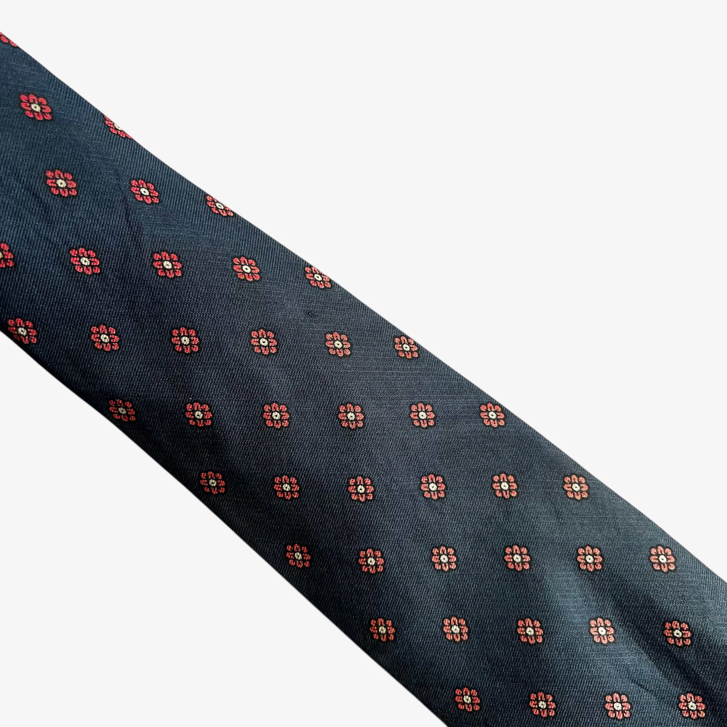 Gant Vintage 90s Gant Abstract Floral Geometric Print Silk Tie Size ONE SIZE - 4 Thumbnail