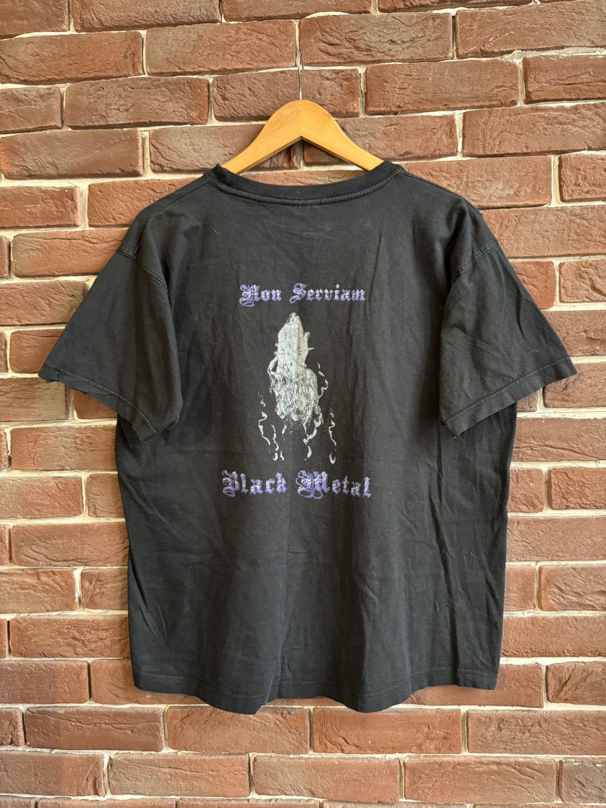 Band Tees Rare 00s Zarathustra Non Serviam Vintage Band Blac Metal Tee Size US L / EU 52-54 / 3 - 2 Thumbnail