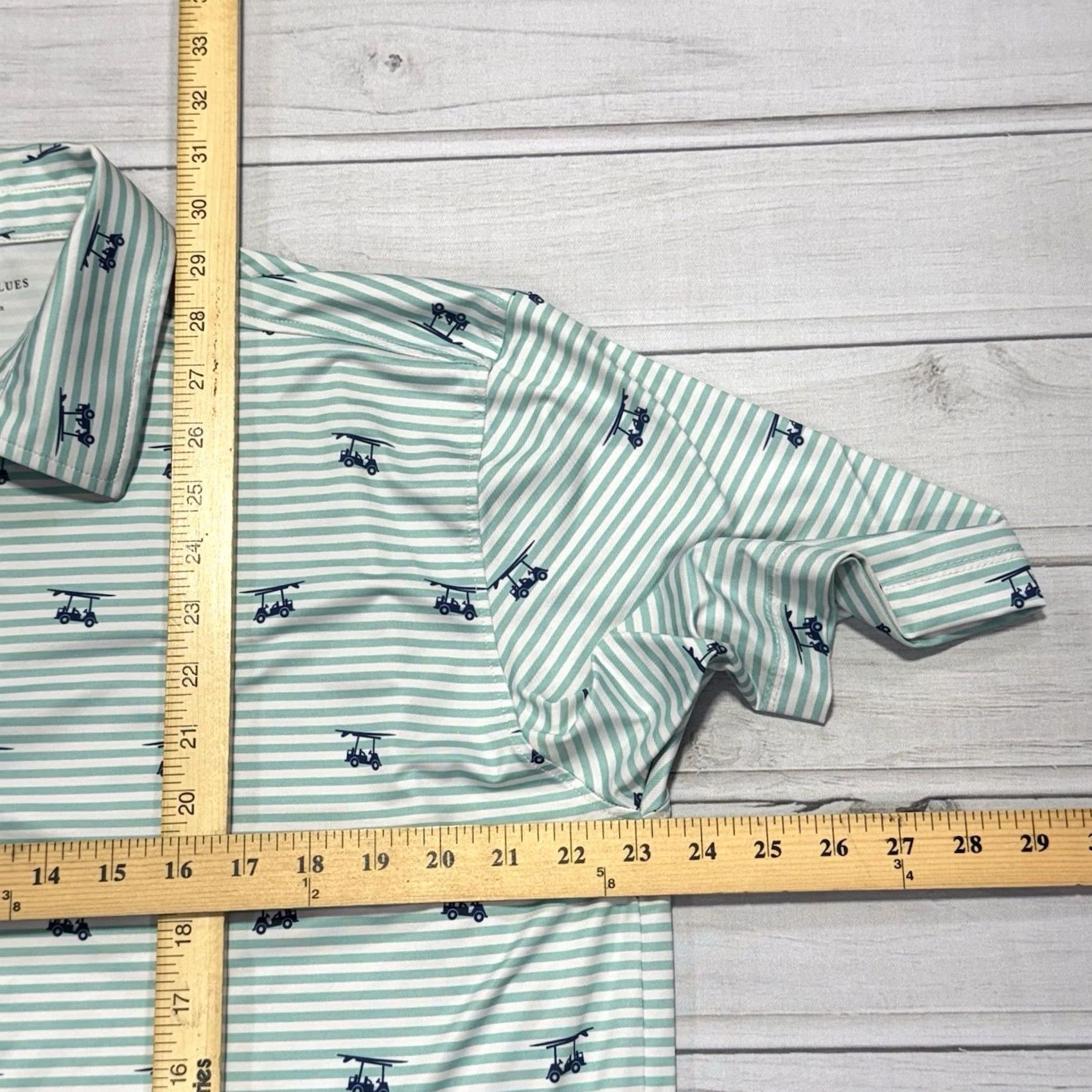 Vintage Bald Head Blues Polo Shirt Mens L Green Striped Golf Logo Shirt Size US L / EU 52-54 / 3 - 5 Thumbnail
