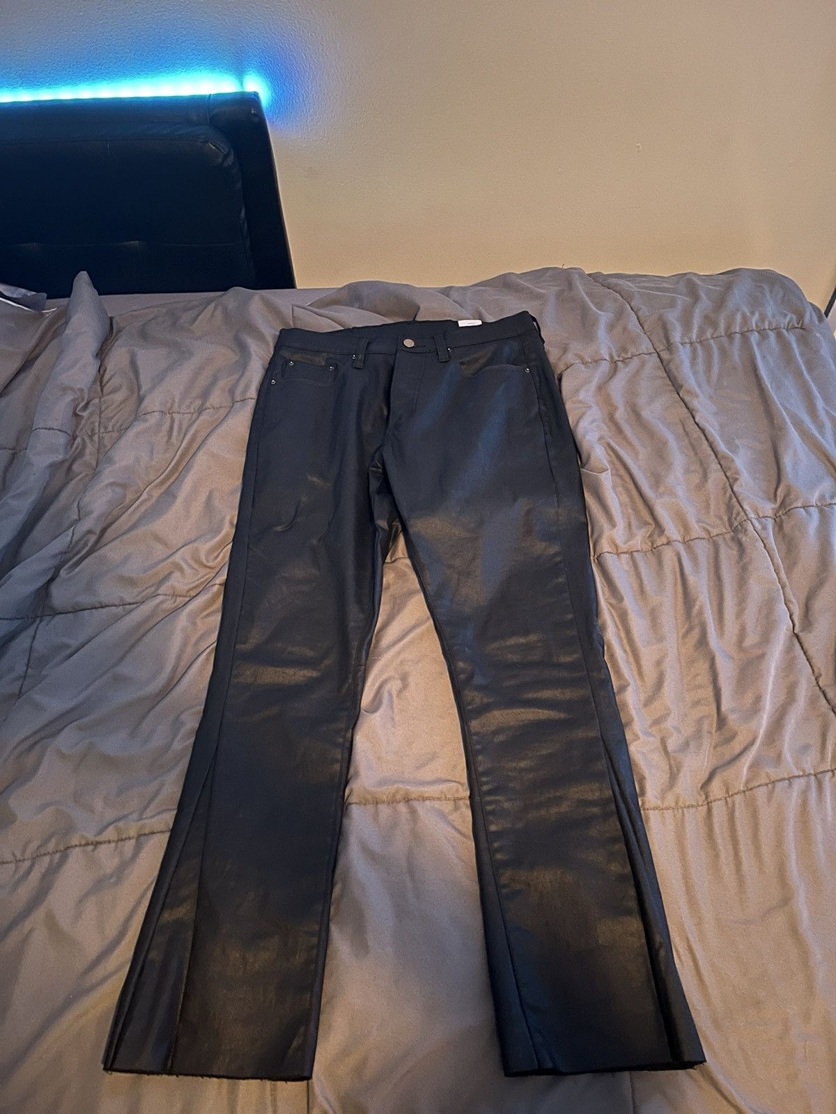 MNML Waxed flare leg denim mnml jean Grailed