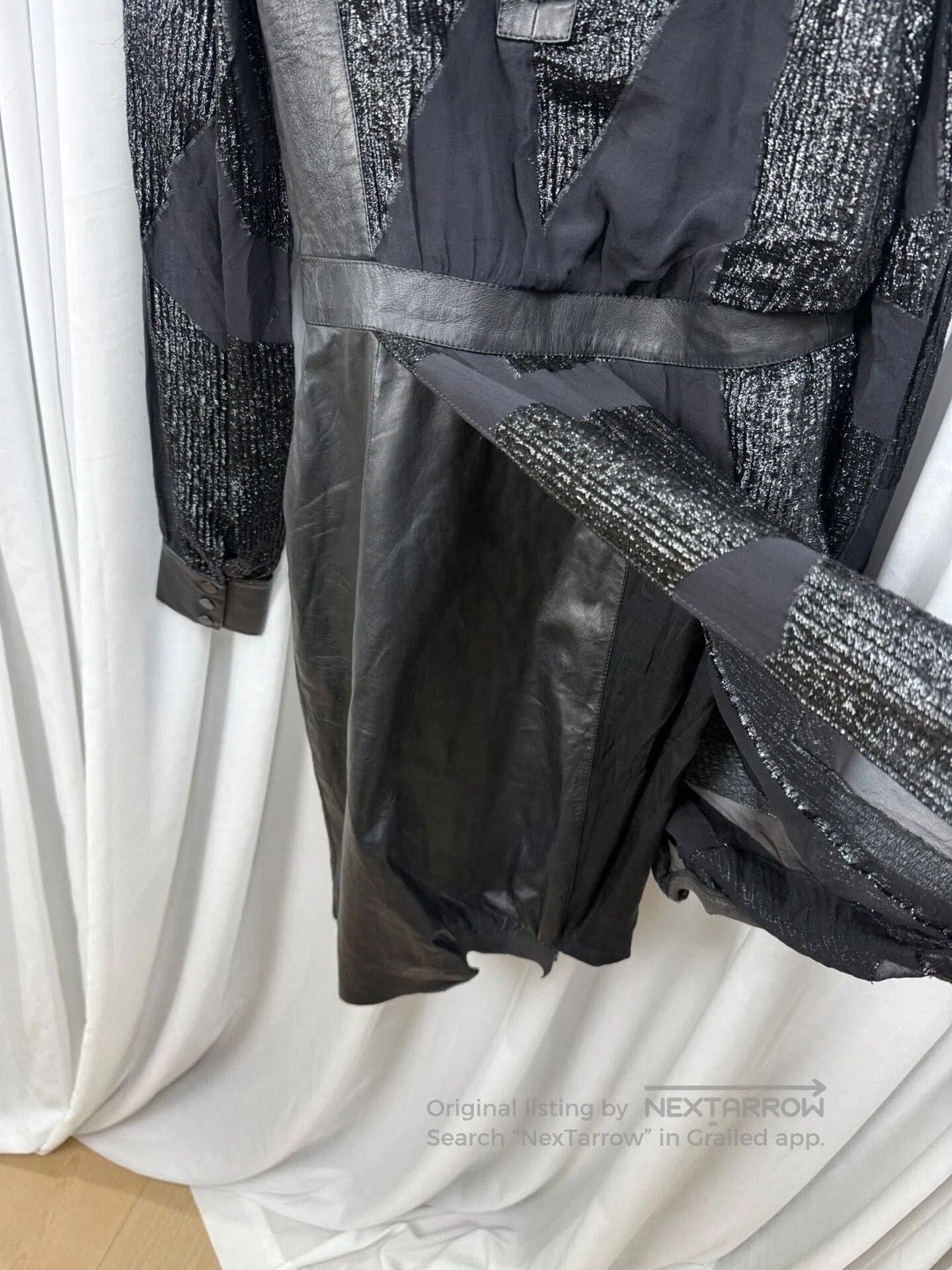 Helmut Lang Helmut Lang Patchwork Leather Shiny Dress. Size M / US 6-8 / IT 42-44 - 8 Thumbnail
