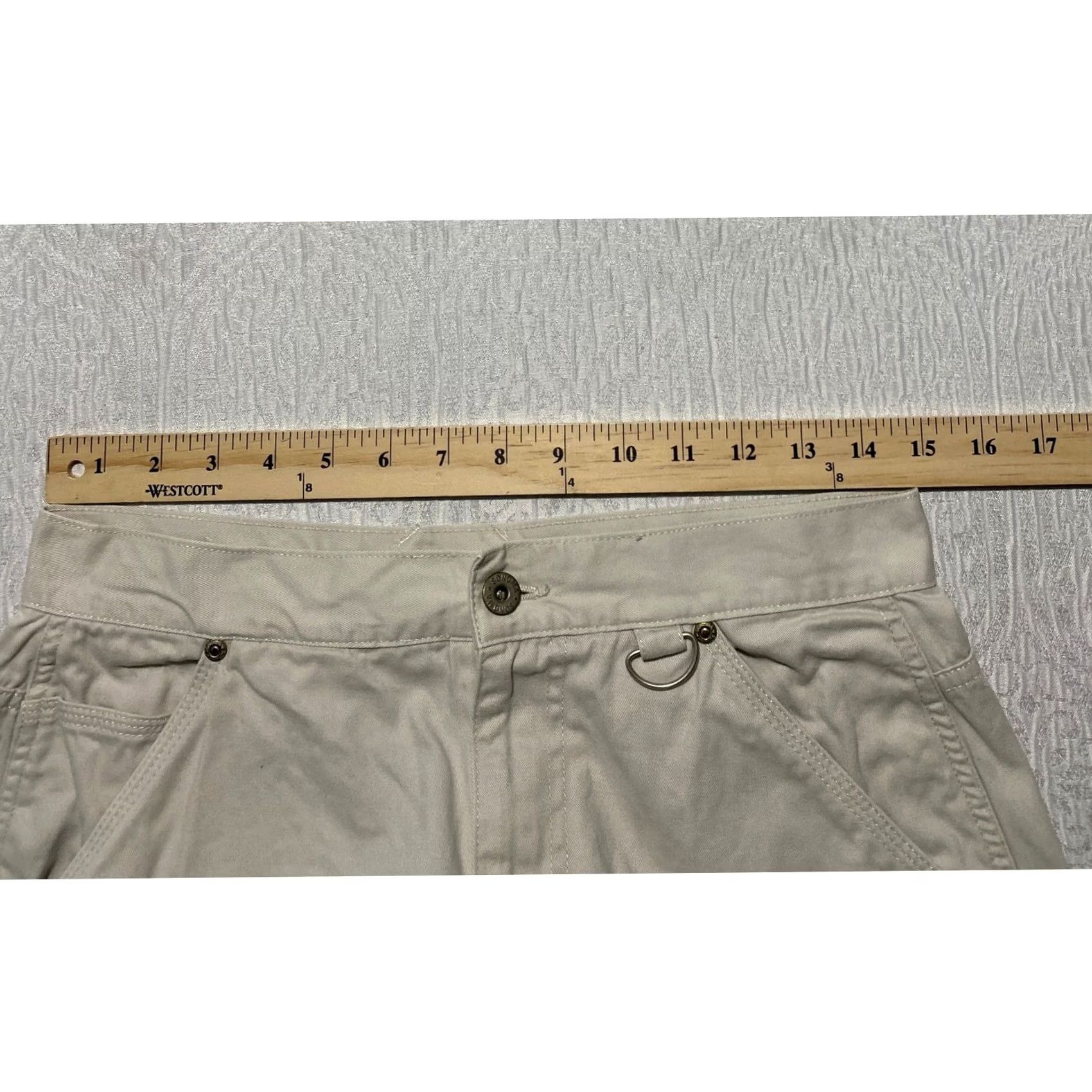 Vintage Sonoma Womens Khaki Carpenter Shorts High Rise Cotton Size 12 Tall Beige Size 29" - 3 Thumbnail