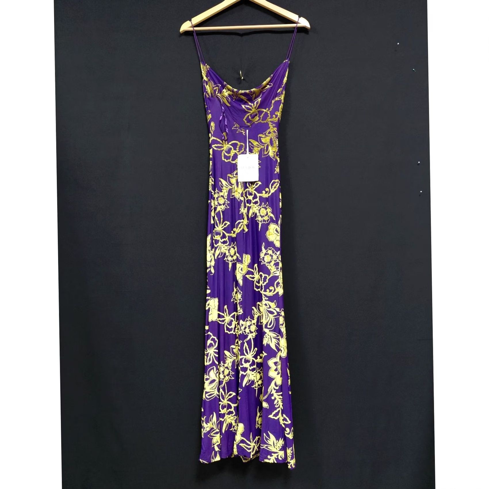 Vintage RUNAWAY THE LABEL Floral Maxi Dress Purple Sleeveless Scoop Neck XS Women's TANK DRESS Casual Party/Cocktail Long Sleevesless? Size XS / US 0-2 / IT 36-38 - 2 Thumbnail