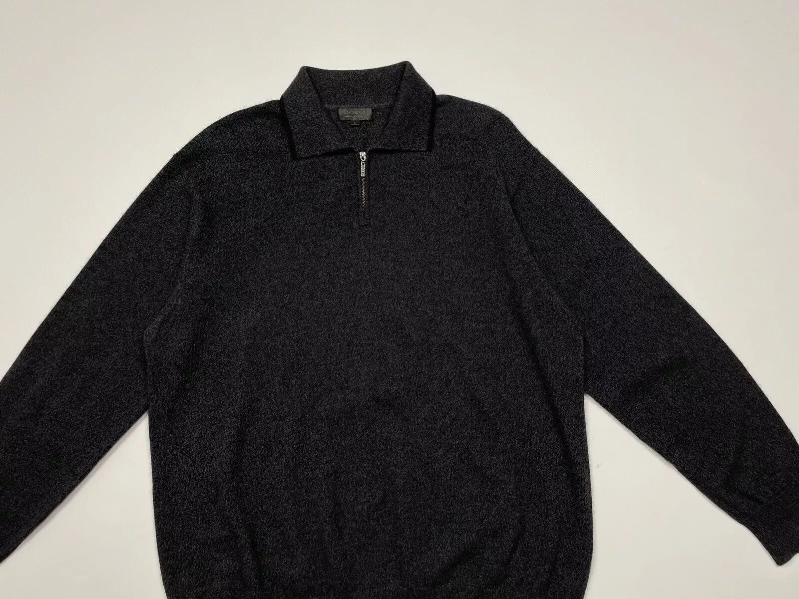 Vintage DORCE 1/4 ZIP SWEATER PULLOVER 100% CASHMERE MENS Size US L / EU 52-54 / 3 - 8 Thumbnail