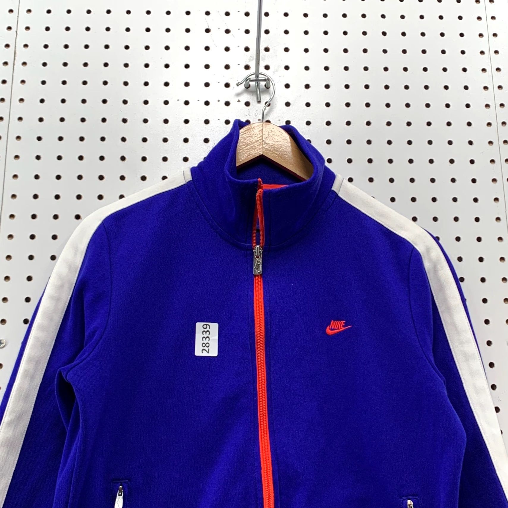 Nike VINTAGE Nike Sportswear Full Zip Track Jacket Blue Red Womens Large Swoosh Size L / US 10 / IT 46 - 2 Thumbnail
