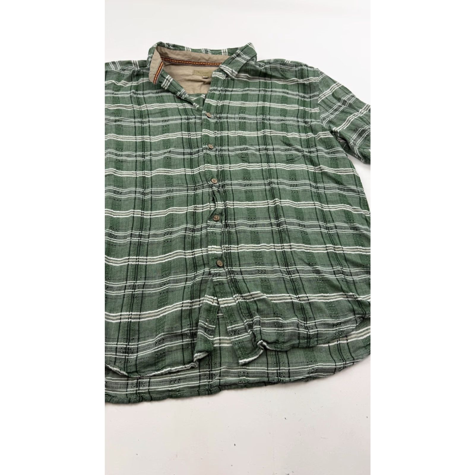 Scully Scully Shirt Mens Extra Large Green Plaid Short Sleeve Button Up Western Casual Size US XL / EU 56 / 4 - 2 Thumbnail