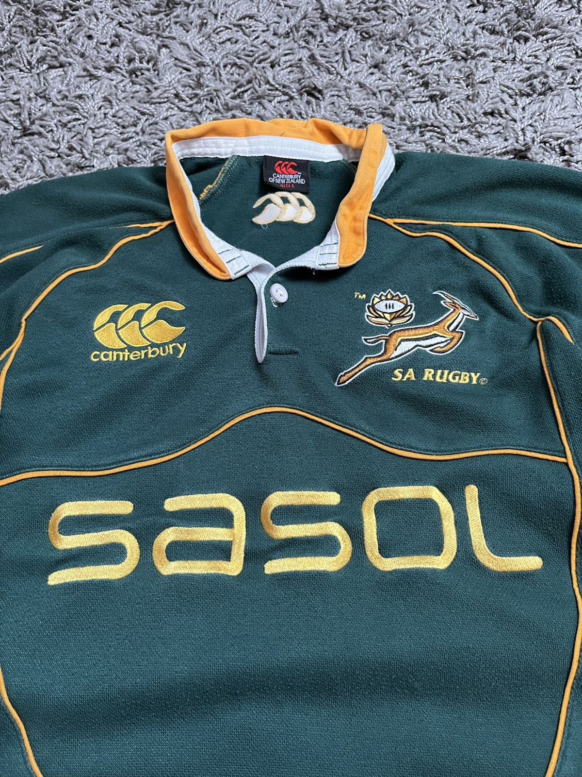 Canterbury of New Zealand Vintage 2007 South Africa Springboks Rugby Jersey Canterbury Size US L / EU 52-54 / 3 - 3 Thumbnail