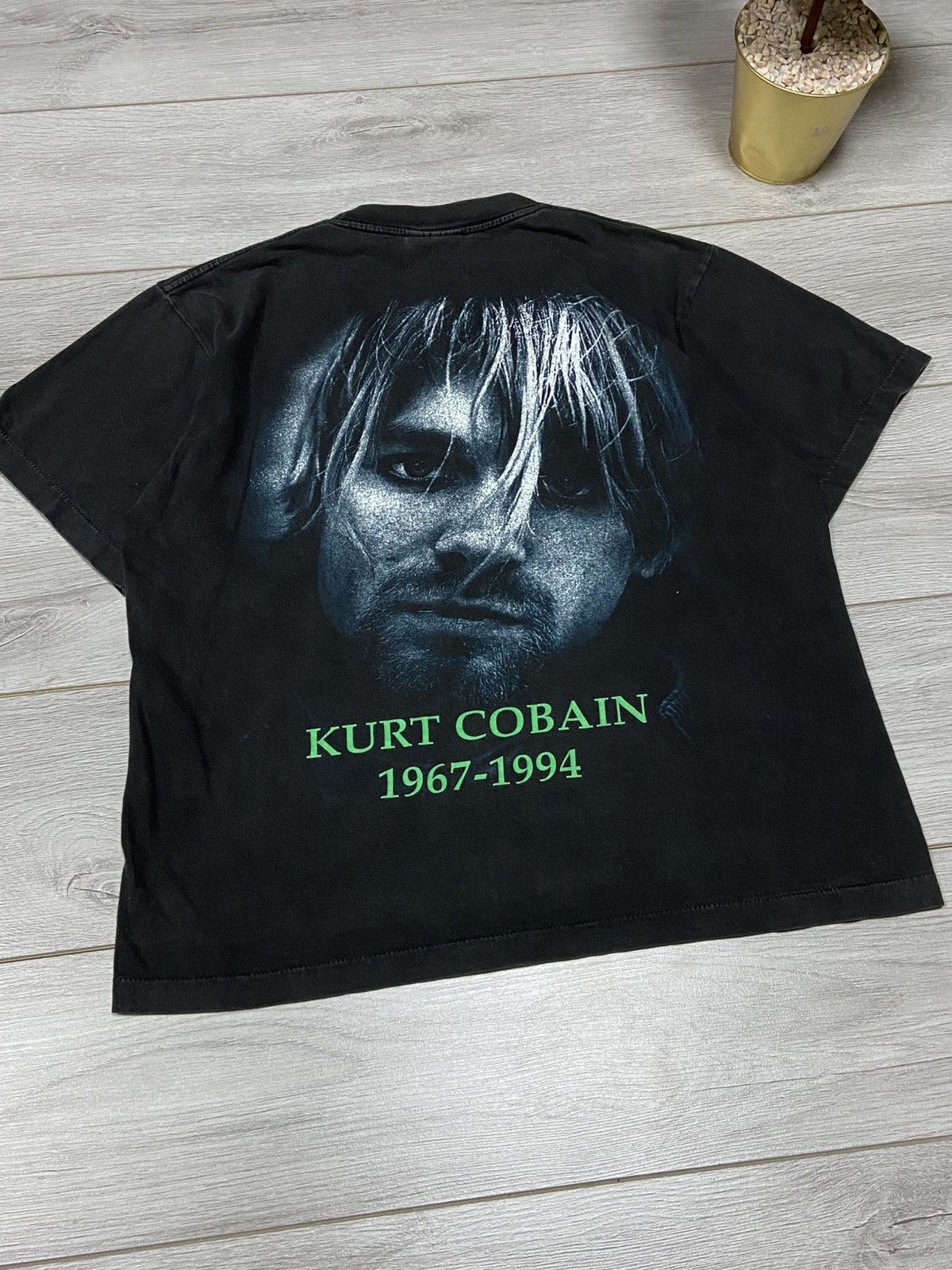 Nirvana Vintage Kurt Cobain 1967-1994 single Nirvana Black Band Tee Size US L / EU 52-54 / 3 - 8 Thumbnail