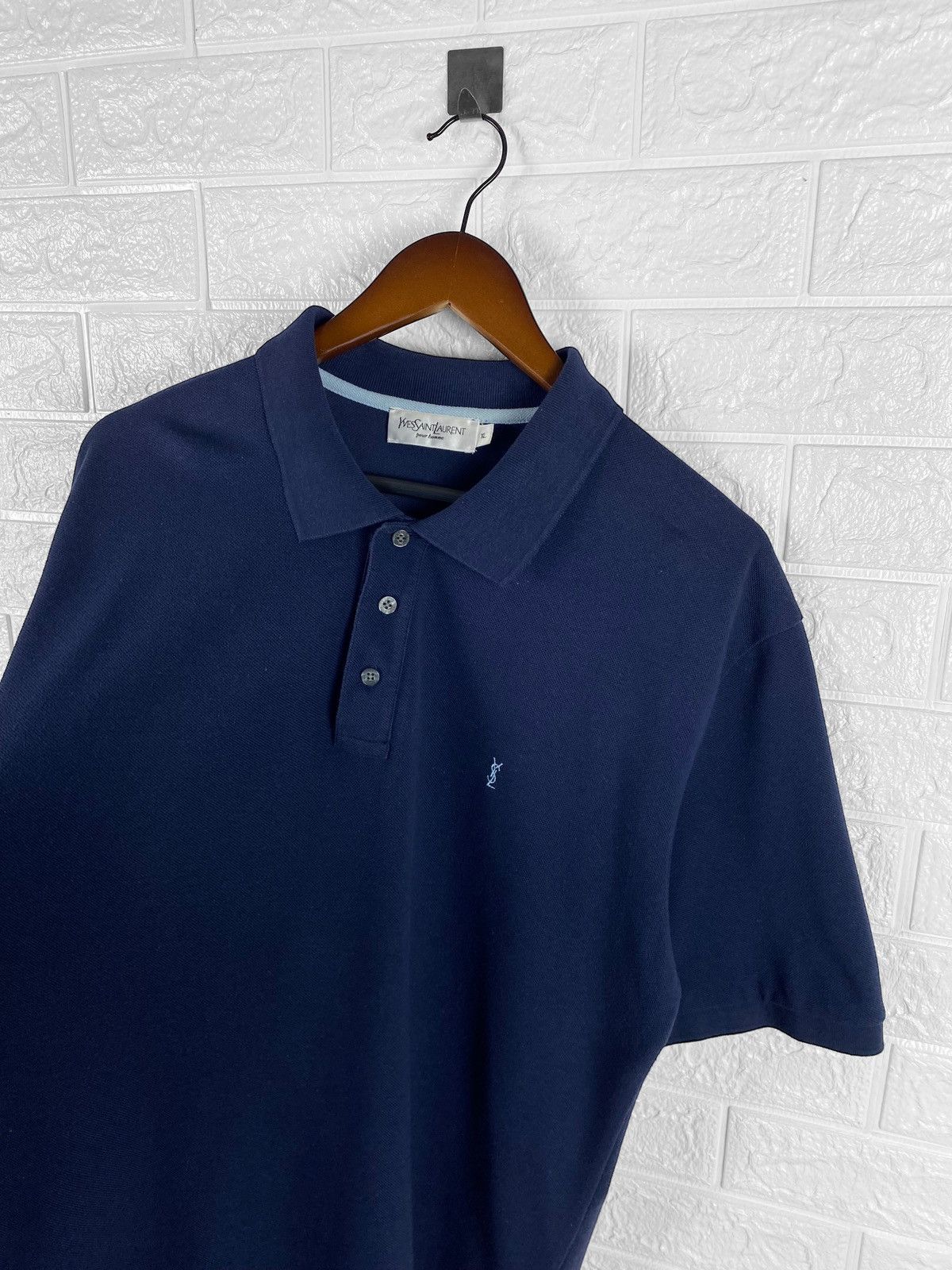 Vintage Vintage Yves Saint Laurent logo polo t shirt Size US XL / EU 56 / 4 - 1 Thumbnail