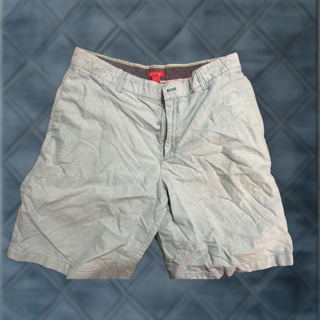 Izod IZOD Cargo Shorts Mens Sz 34 Flat Front Chino Blue Solid Cotton Regular Inseam 9in Belt Loops casual (Adult) Mens Size US 34 / EU 50 - 1 Thumbnail