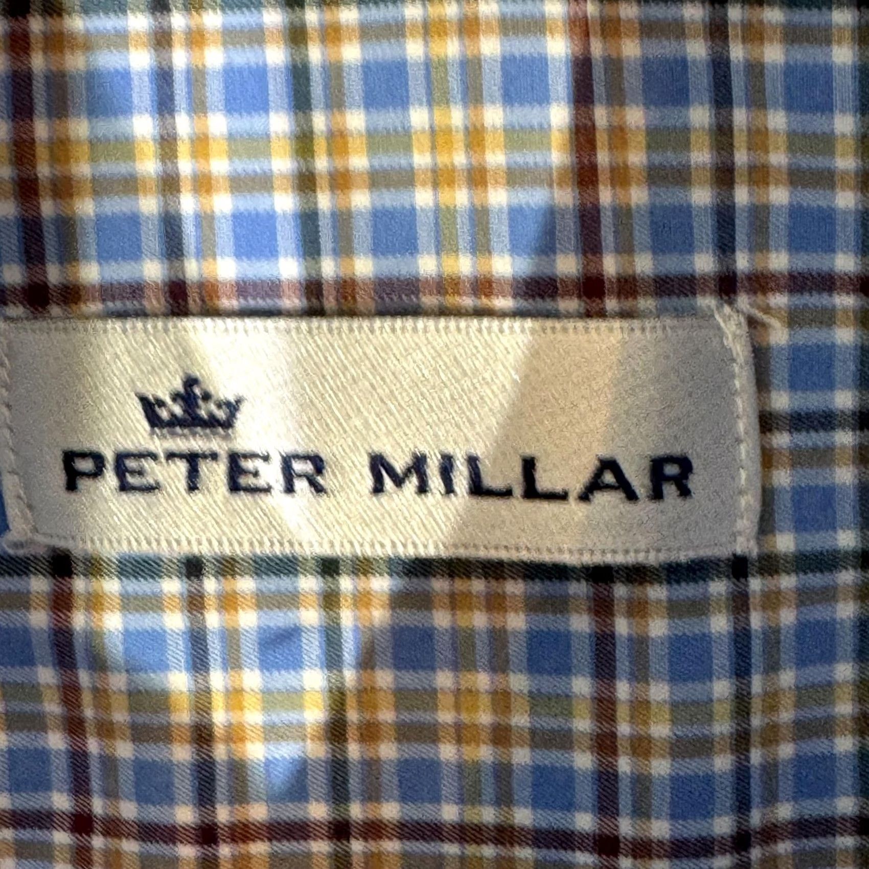 Peter Millar Peter Millar Shirt Mens Medium Blue Plaid Button-Down Long Sleeve Cotton Casual Size US M / EU 48-50 / 2 - 6 Thumbnail