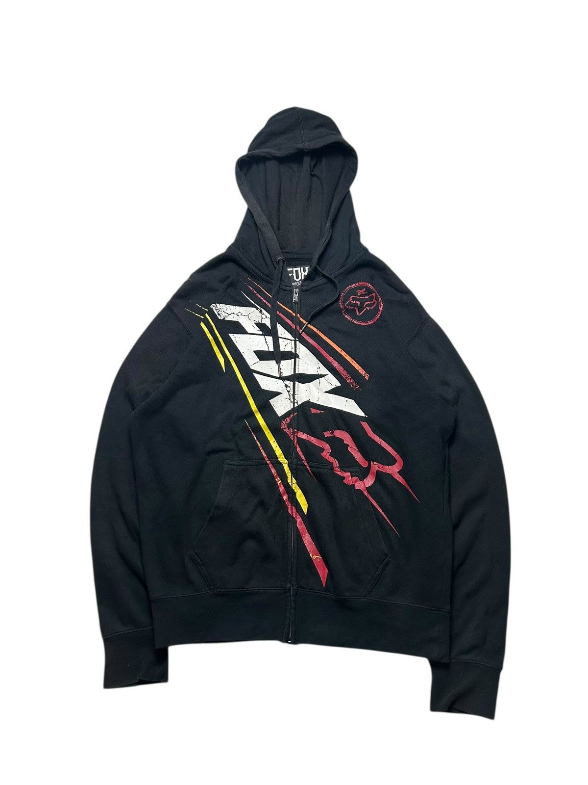 Fox Racing Vintage Fox Racing Y2K Zip hood Hoodie Sweatshirt Big Logo Size US L / EU 52-54 / 3 - 2 Thumbnail