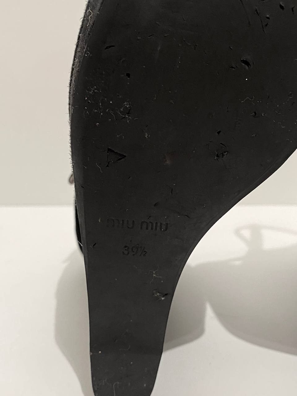 Miu Miu Miu Miu x Prada Suede Black Slingback Strap Platform Heels Size US 8.5 / IT 38.5 - 10 Thumbnail