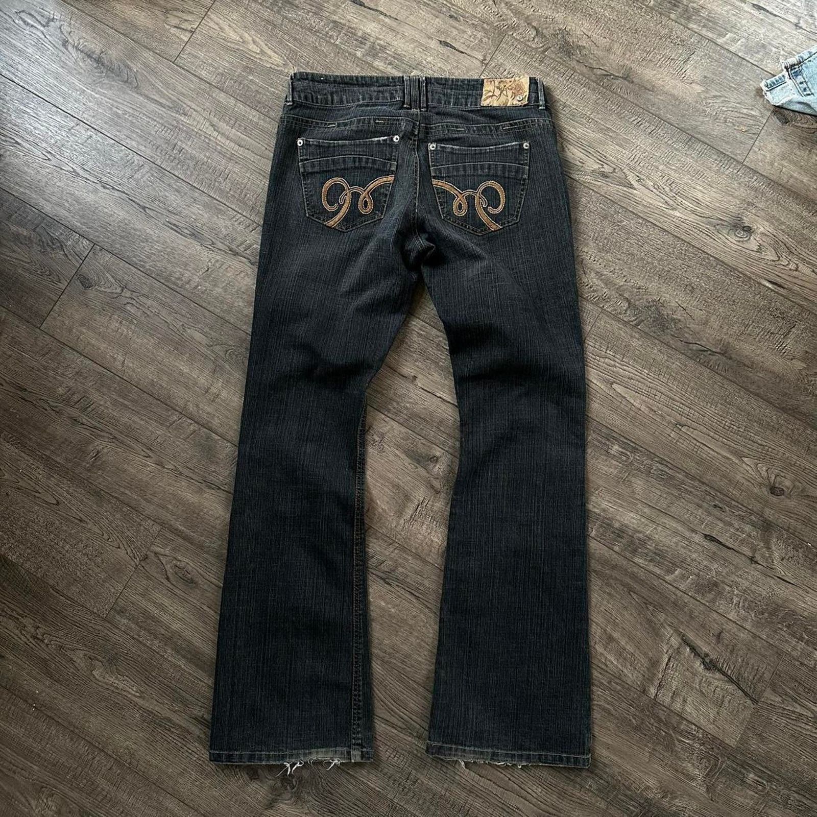 Japanese Brand × Vintage Vintage Indigo Y2K 2000 Low Rise Bootcut Flare Rockstar Jean Size 32" / US 10 / IT 46 - 7 Thumbnail