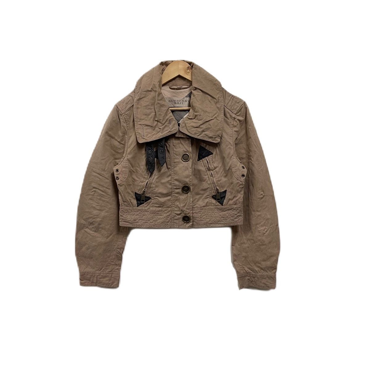 Burberry Burberry Brit Cropped Jacket Leather Strap Size M / US 6-8 / IT 42-44 - 1 Thumbnail